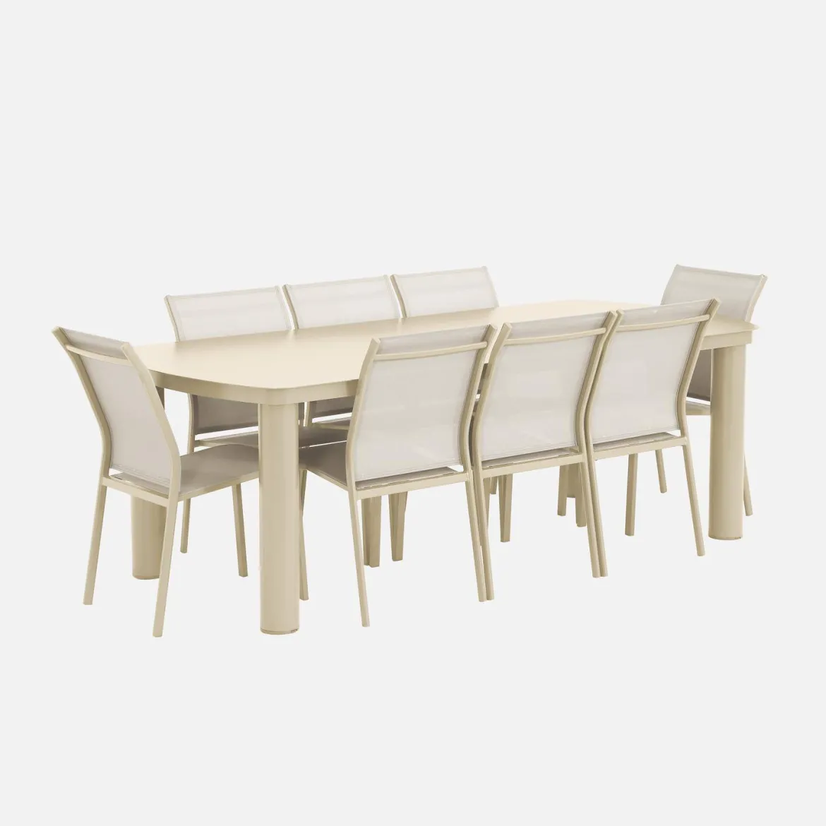 Set tavolo da giardino in alluminio con 8 sedie