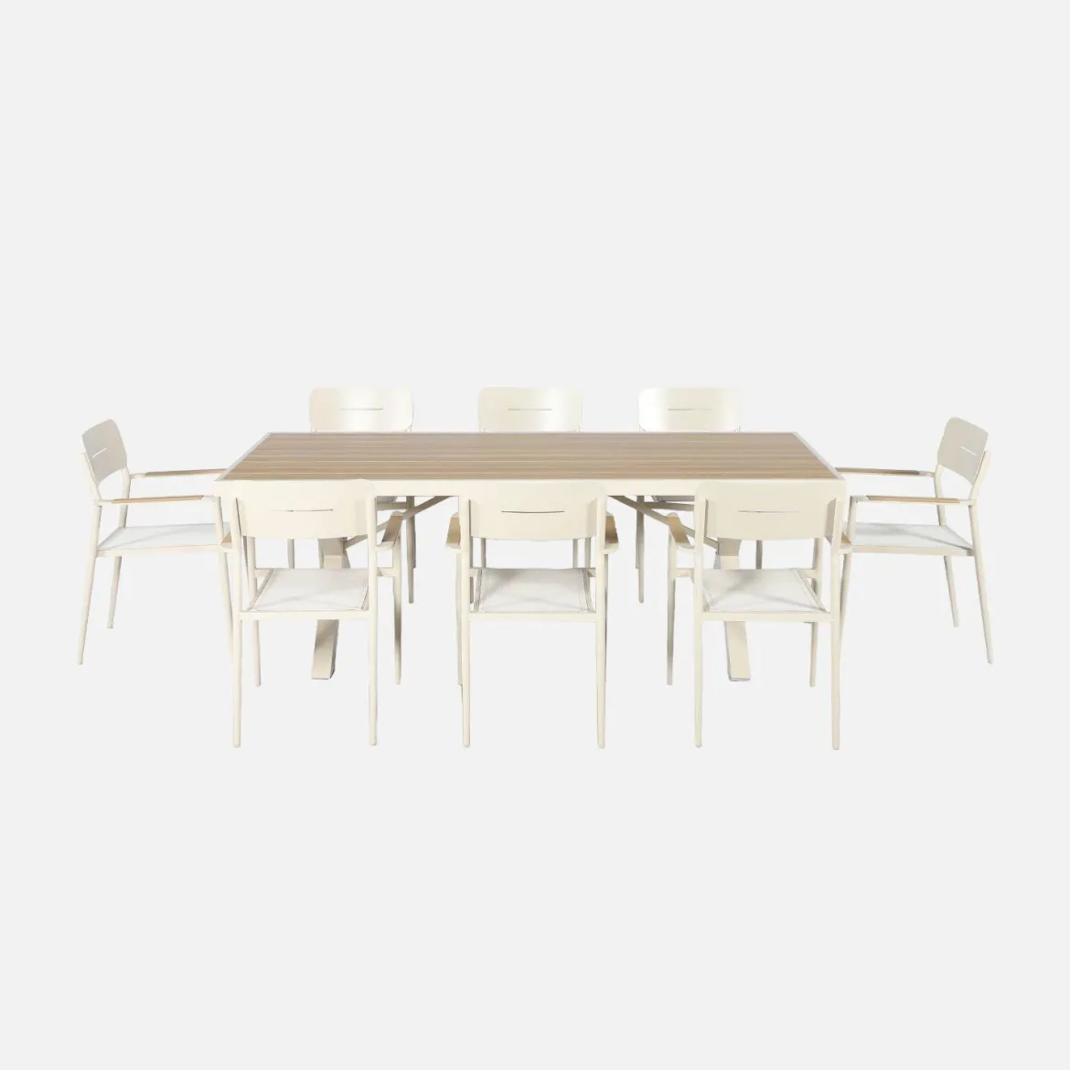 Set tavolo da giardino in alluminio con 8 sedie