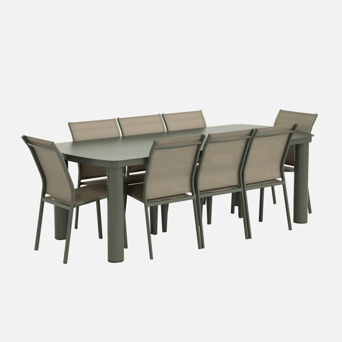 Set tavolo da giardino in alluminio con 8 sedie