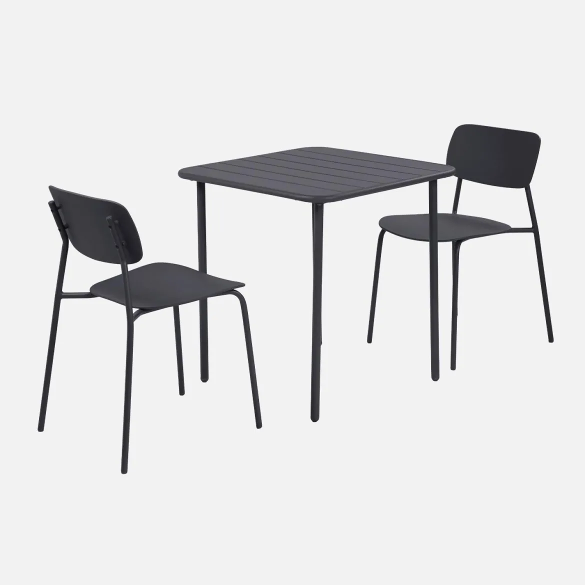 Set tavolo da giardino in metallo con 2 sedie