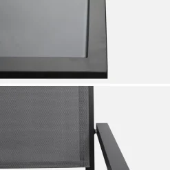 Set tavolo da giardino in alluminio e textilene con 6 sedie