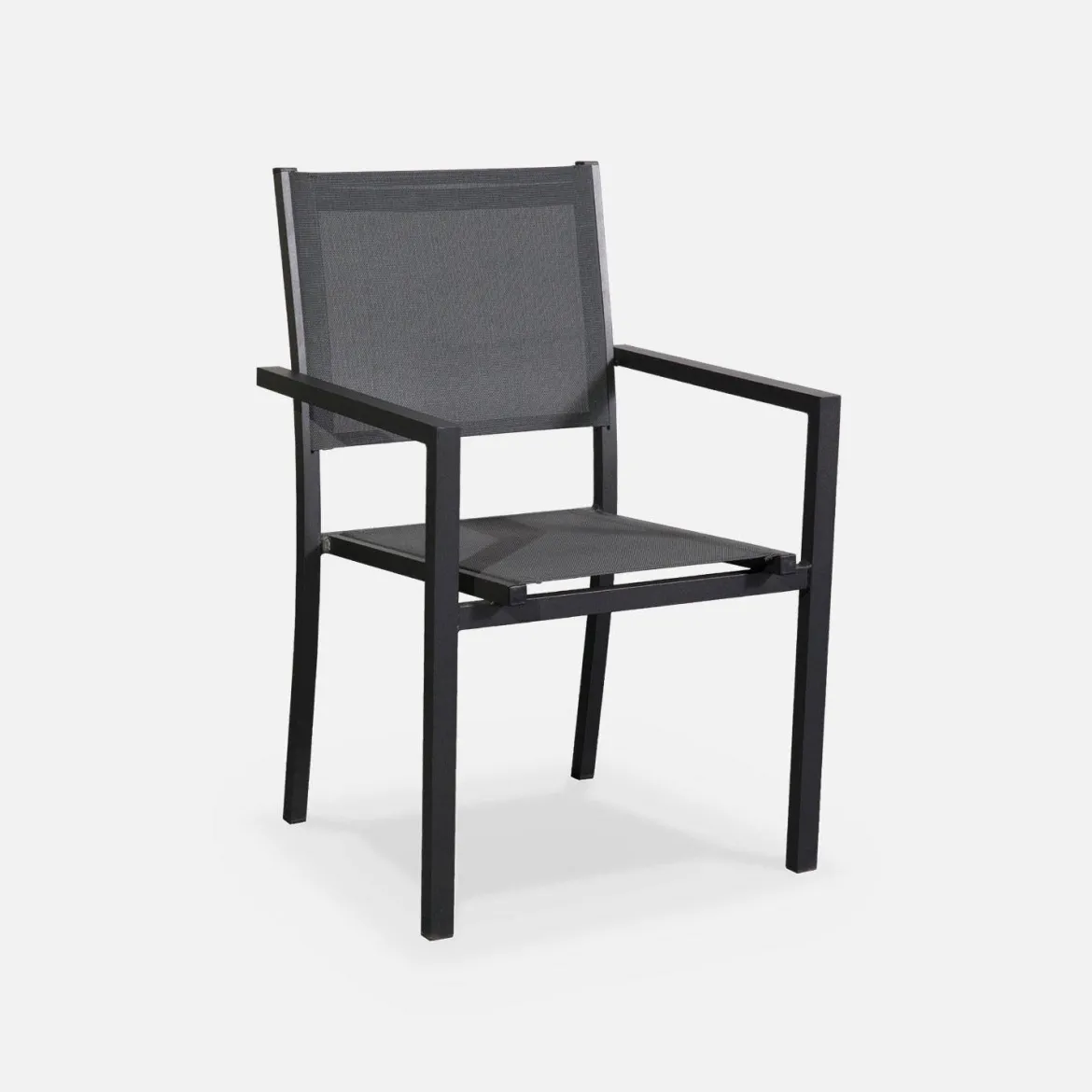 Set tavolo da giardino in alluminio e textilene con 6 sedie