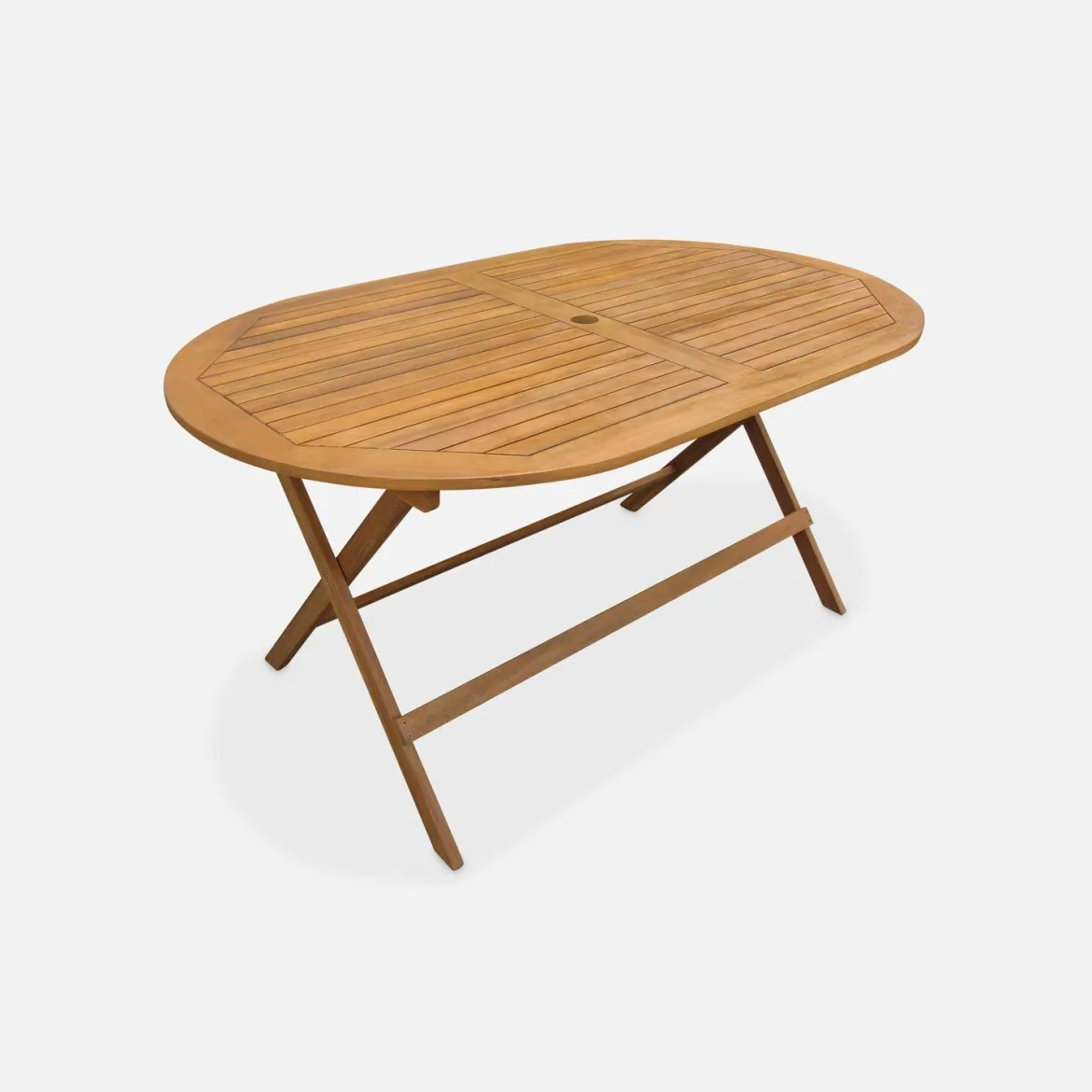 Set tavolo da giardino ovale in legno con 6 sedie