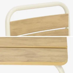 Set tavolo da giardino per bambini in acciaio e legno con 2 sedie