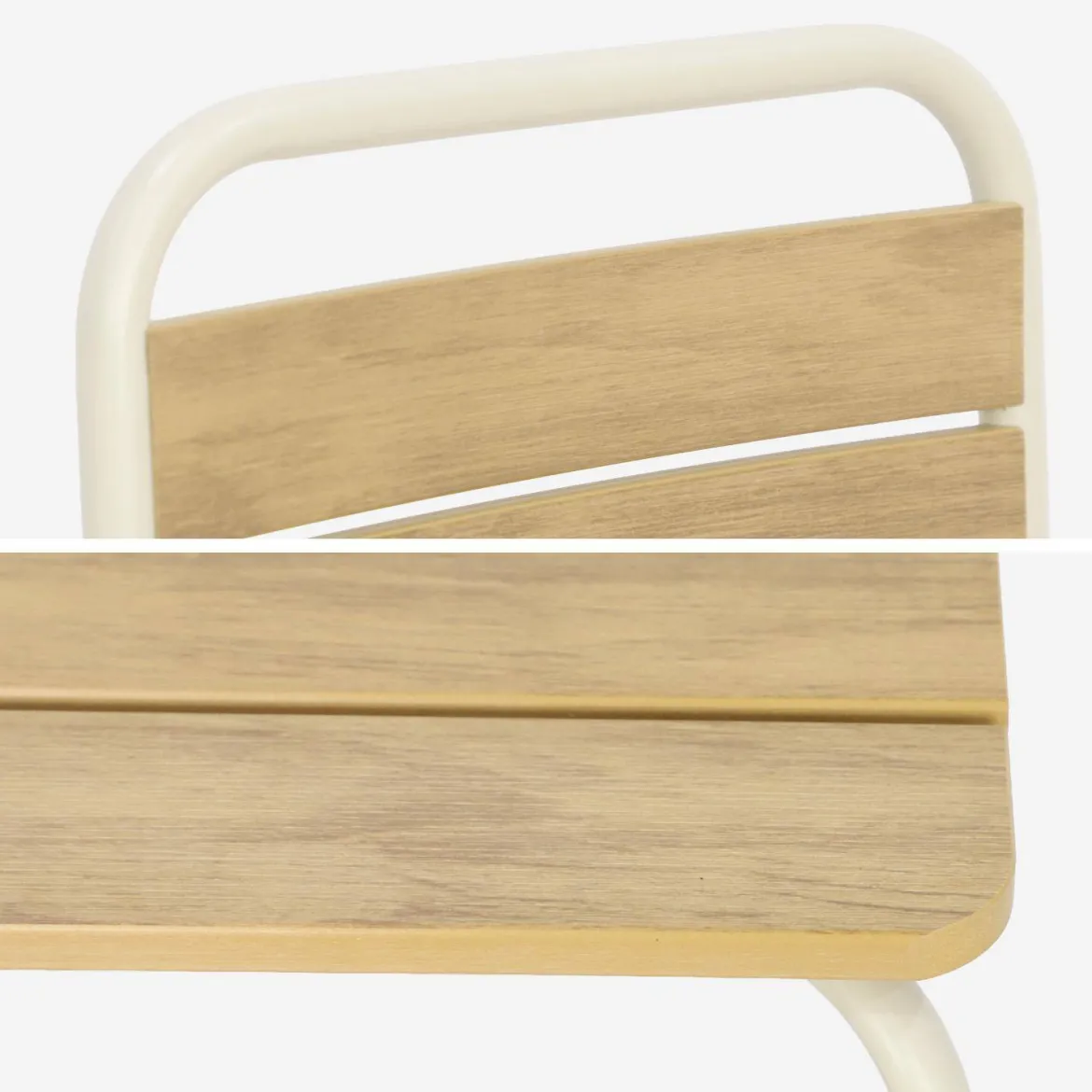 Set tavolo da giardino per bambini in acciaio e legno con 2 sedie