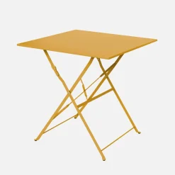 Set tavolo da giardino pieghevole in acciaio con 2 sedie, 70cm