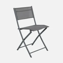 Set tavolo da giardino pieghevole in acciaio con 4 sedie
