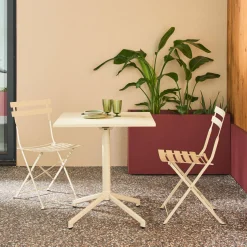 Set tavolo da giardino pieghevole in metallo con 2 sedie