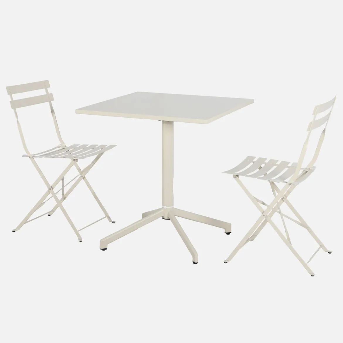 Set tavolo da giardino pieghevole in metallo con 2 sedie