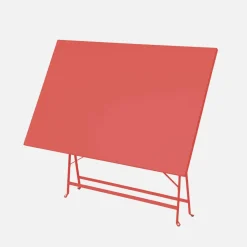Set tavolo da giardino pieghevole in acciaio con 4 sedie, 110cm