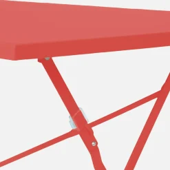Set tavolo da giardino pieghevole in acciaio con 4 sedie, 110cm