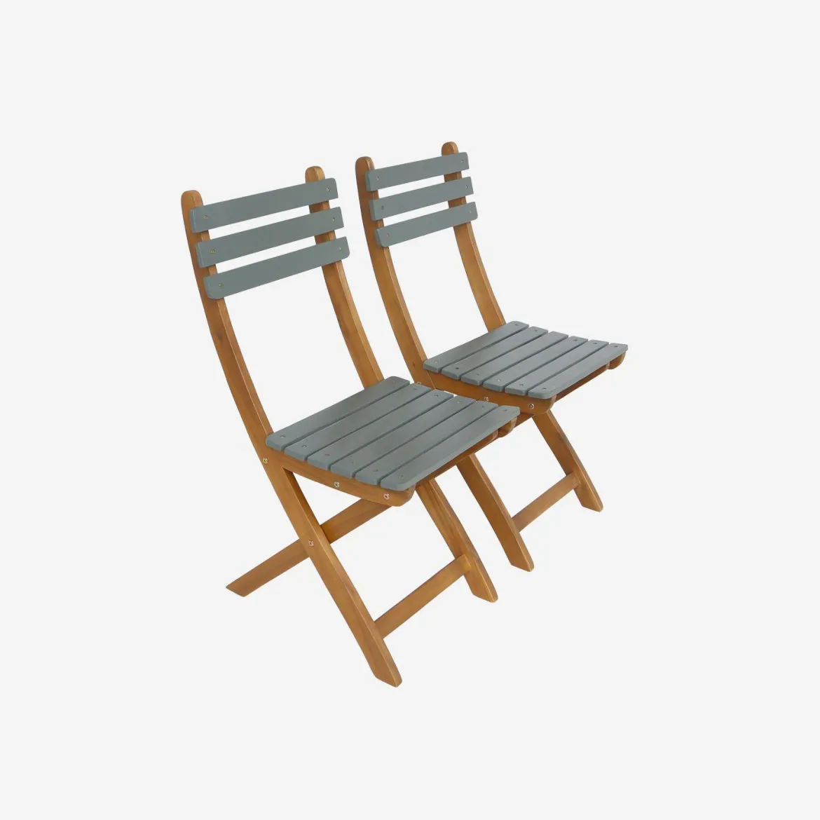 Set tavolo da giardino pieghevole in legno di acacia con 2 sedie