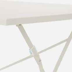 Set tavolo da giardino pieghevole in acciaio con 4 sedie, 110cm