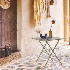 Set tavolo da giardino pieghevole in acciaio con 2 sedie, 70cm
