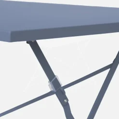 Set tavolo da giardino pieghevole in acciaio con 4 sedie, 110cm