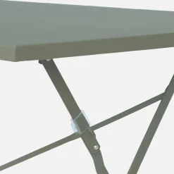 Set tavolo da giardino pieghevole in acciaio con 4 sedie, 110cm