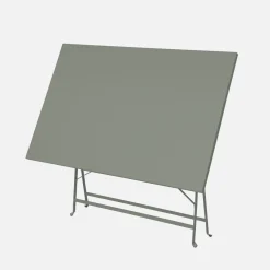Set tavolo da giardino pieghevole in acciaio con 4 sedie, 110cm