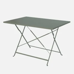 Set tavolo da giardino pieghevole in acciaio con 4 sedie, 110cm