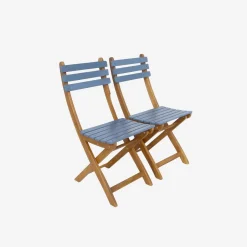 Set tavolo da giardino pieghevole in legno di acacia con 2 sedie