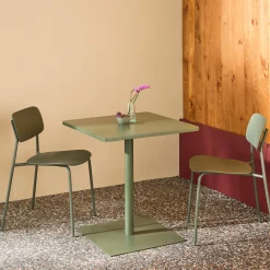 Set tavolo da giardino quadrato in acciaio con 2 sedie
