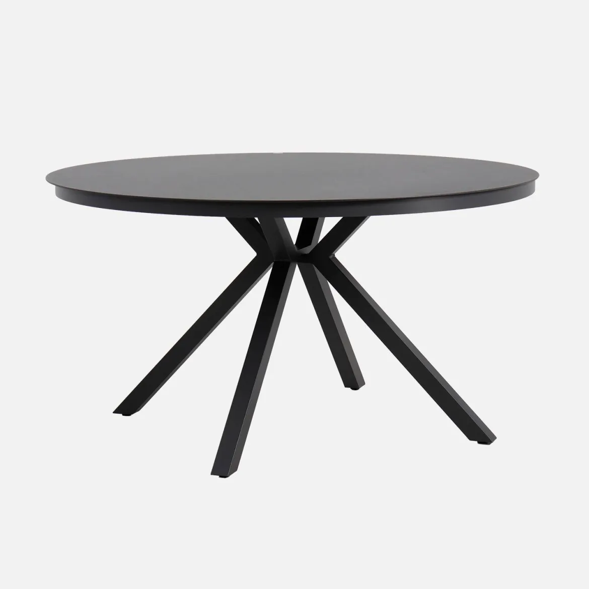 Set tavolo da giardino rotondo in alluminio e vetro con 6 sedie