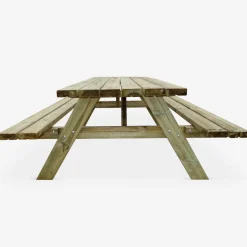 Set tavolo da picnic in legno di pino con 2 panche