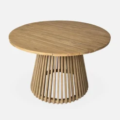 Set tavolo da pranzo per interni ed esterni in legno con 4 sedie