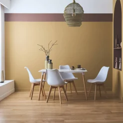 Set tavolo e 4 sedie da pranzo scandinavo con gambe in legno, 120x80cm