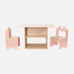 Set tavolo per bambini con 2 sedie e ripiani