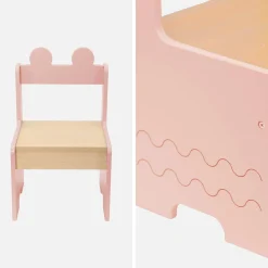 Set tavolo per bambini con 2 sedie e ripiani