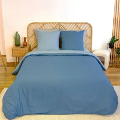 Set biancheria da letto cotone blu, 2 posti