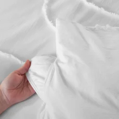 Set biancheria da letto di cotone bianco, 2 posti