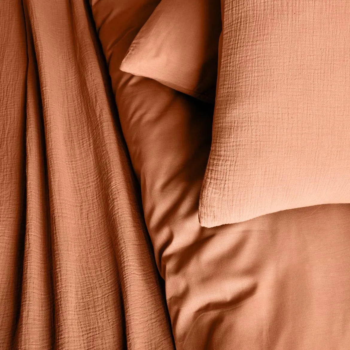 Set biancheria da letto in cotone terracotta