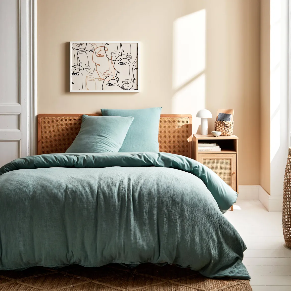 Set biancheria da letto in cotone verde