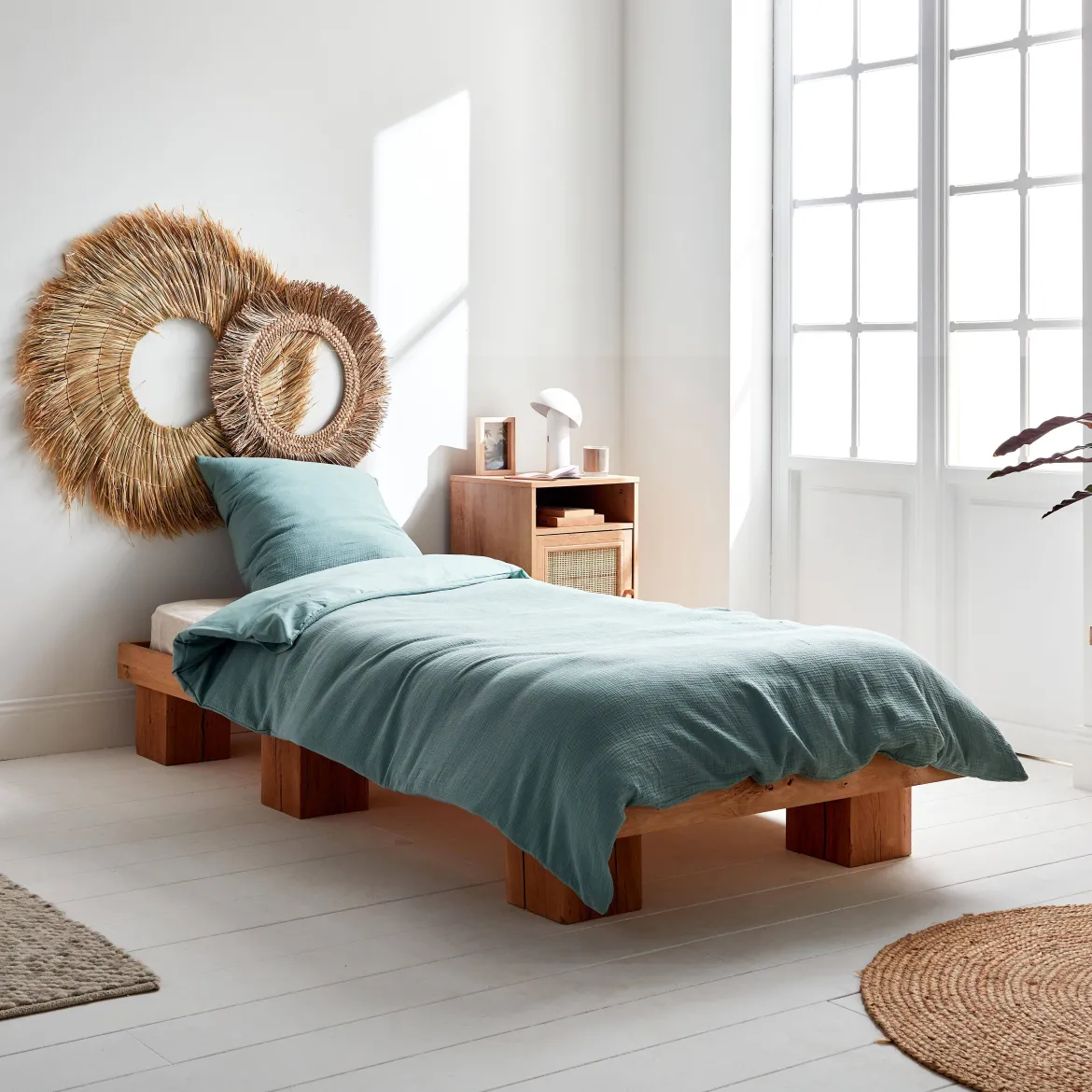 Set biancheria da letto in cotone verde