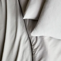 Set biancheria da letto in garza di cotone grigio chiaro