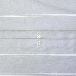 Set biancheria da letto in microfibra a righe grigie, 2 posti