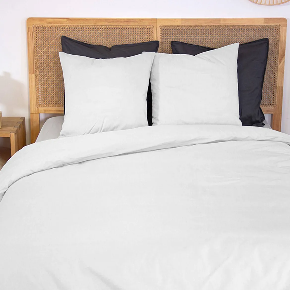 Set biancheria da letto in percalle di cotone bianco