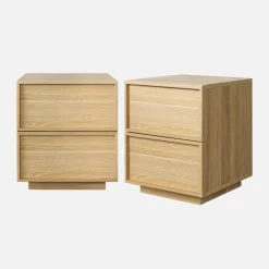 Set 2 comodini effetto legno 2 cassetti