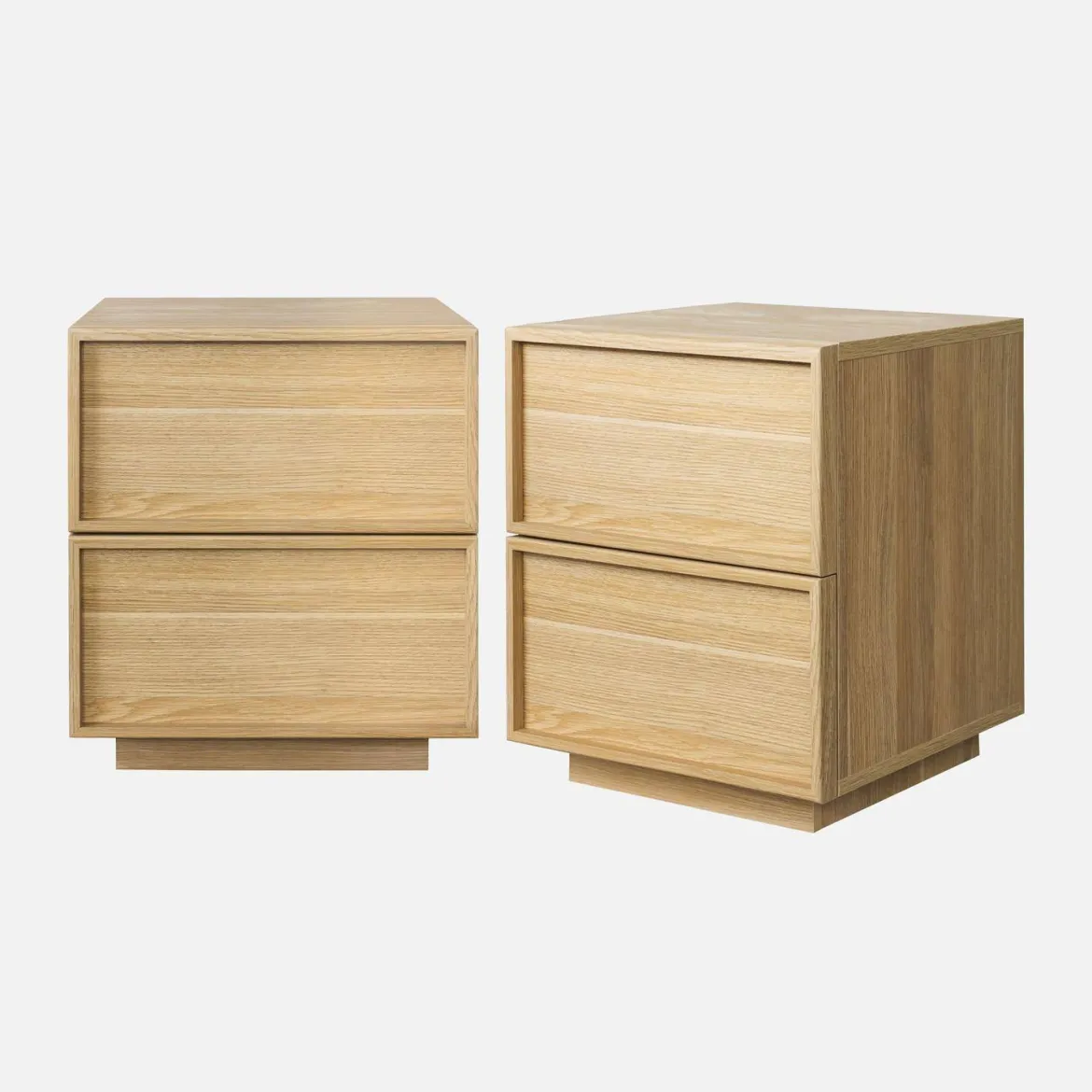 Set 2 comodini effetto legno 2 cassetti