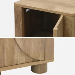Set 2 comodini effetto legno di mango 1 anta reversibile