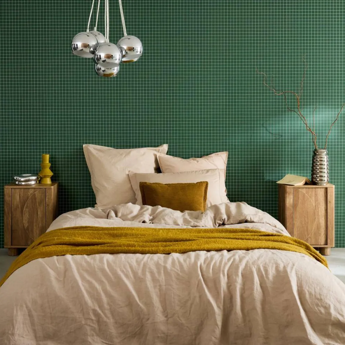 Set 2 comodini effetto legno di mango 1 anta reversibile