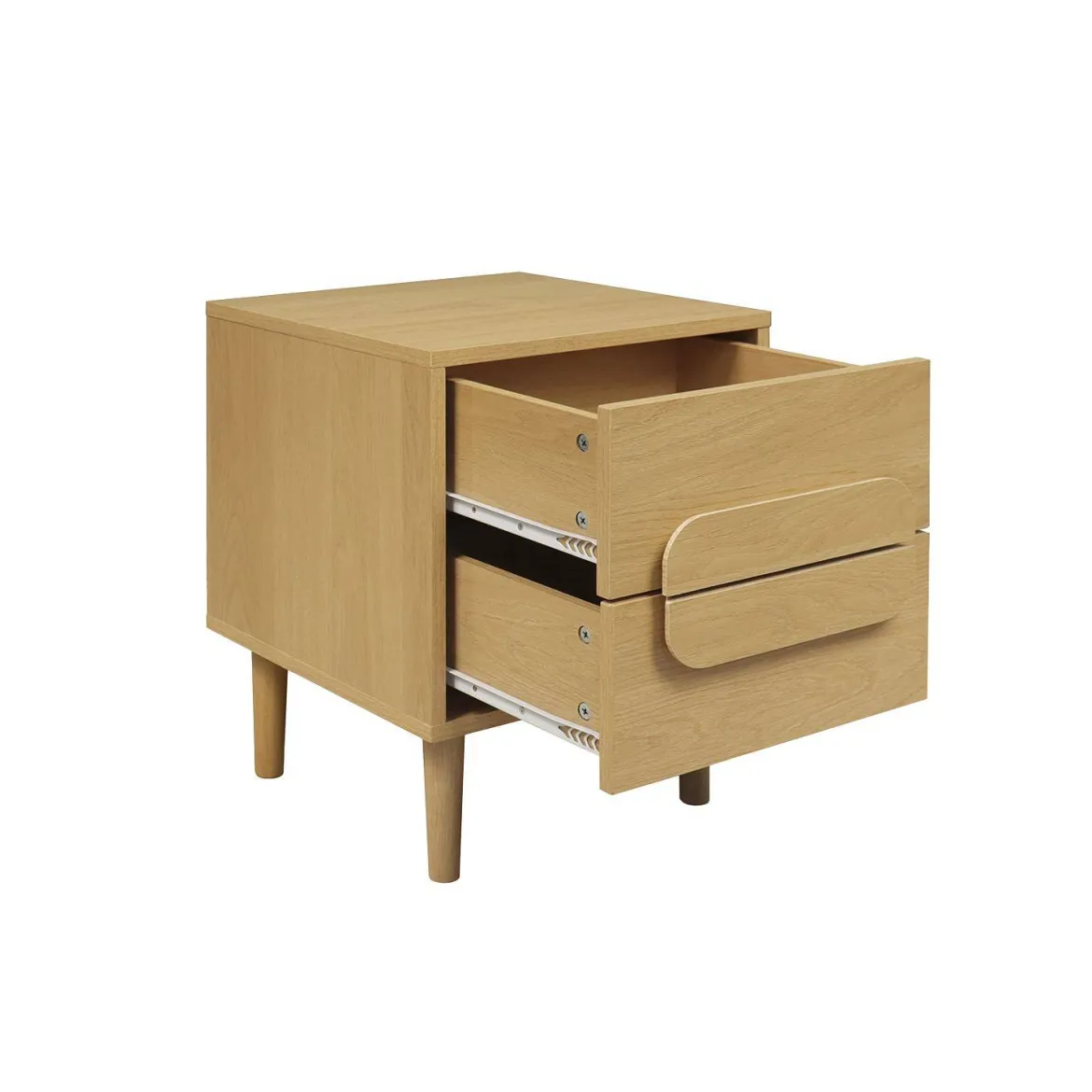 Set 2 comodini vintage effetto legno 2 cassetti