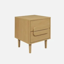 Set 2 comodini vintage effetto legno 2 cassetti