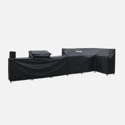 Set di 7 moduli da cucina con barbecue + copertura