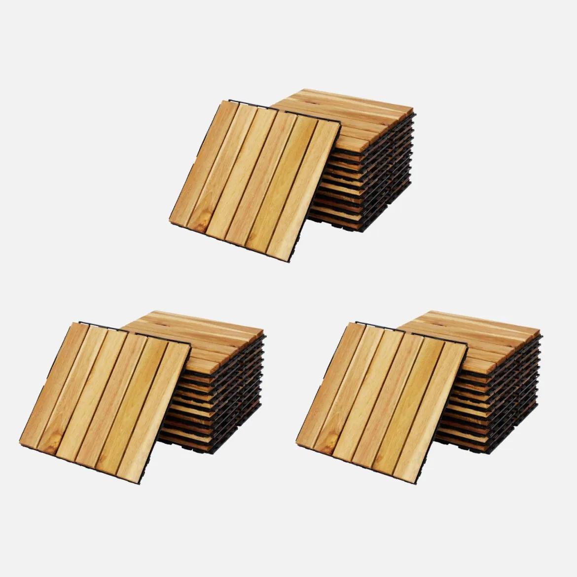 Set di piastrelle per decking in legno, 30x30cm