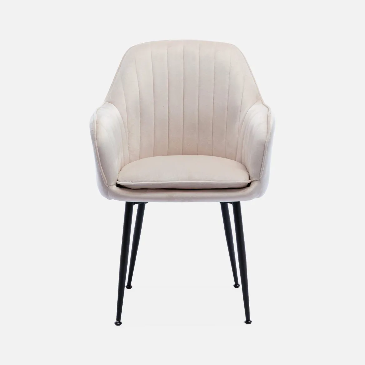 Set di 4 poltrone in velluto con gambe in metallo