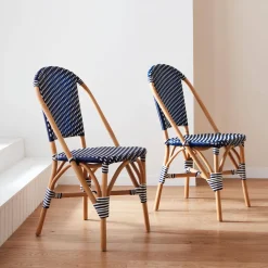 Set di 2 sedie bistrot in rattan e polyrattan