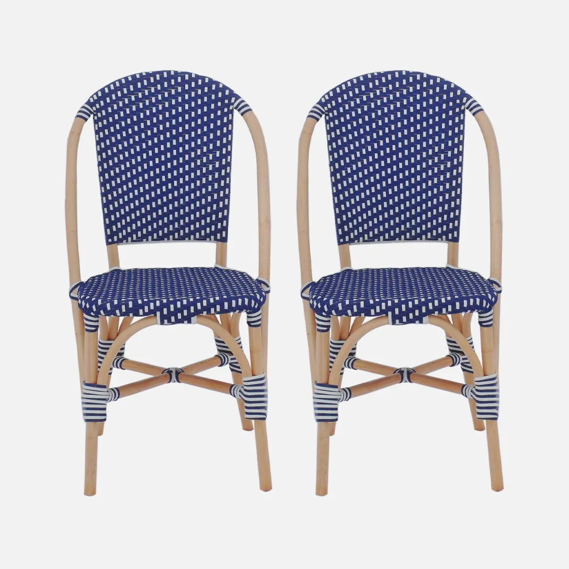 Set di 2 sedie bistrot in rattan e polyrattan
