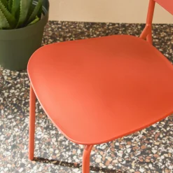 Set di 2 sedie da giardino impilabili in acciaio e plastica
